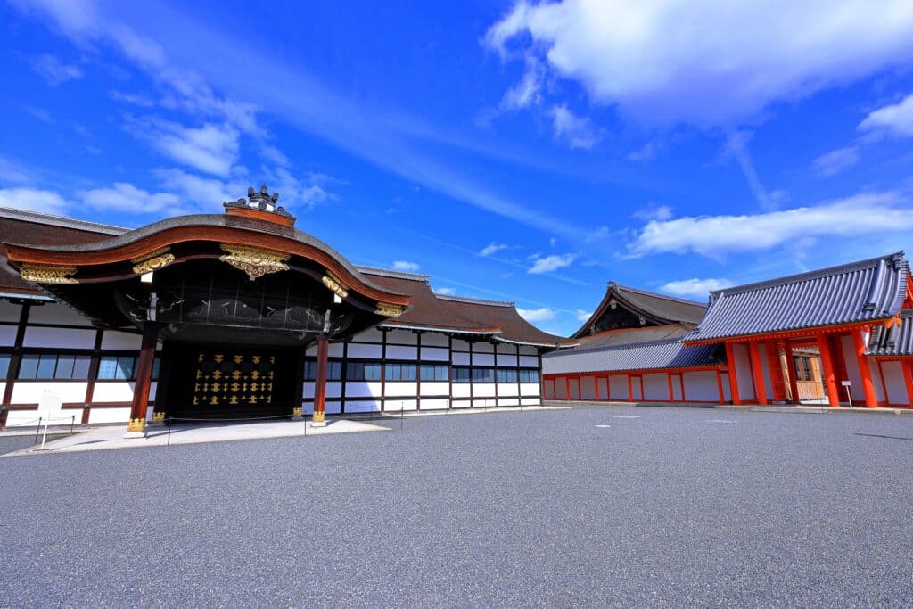 Courtyard and historic buildings of the Kyoto Imperial Palace