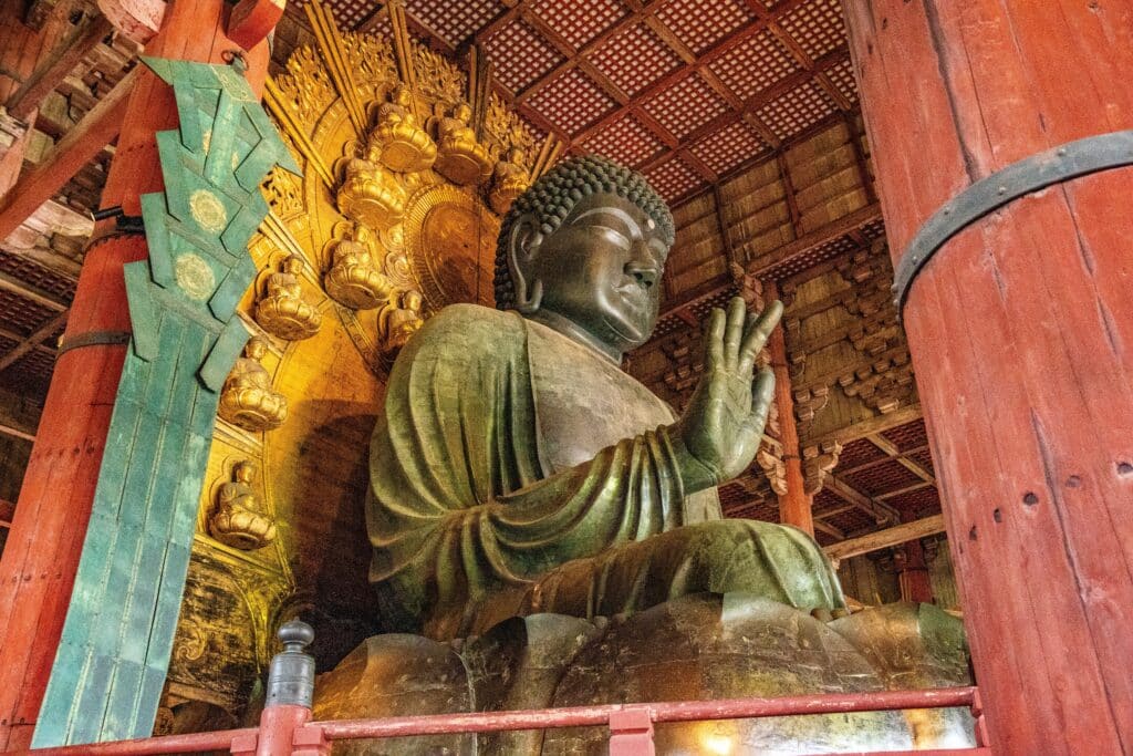 The Great Buddha (Daibutsu) inside Todai-ji Temple in Nara, Japan