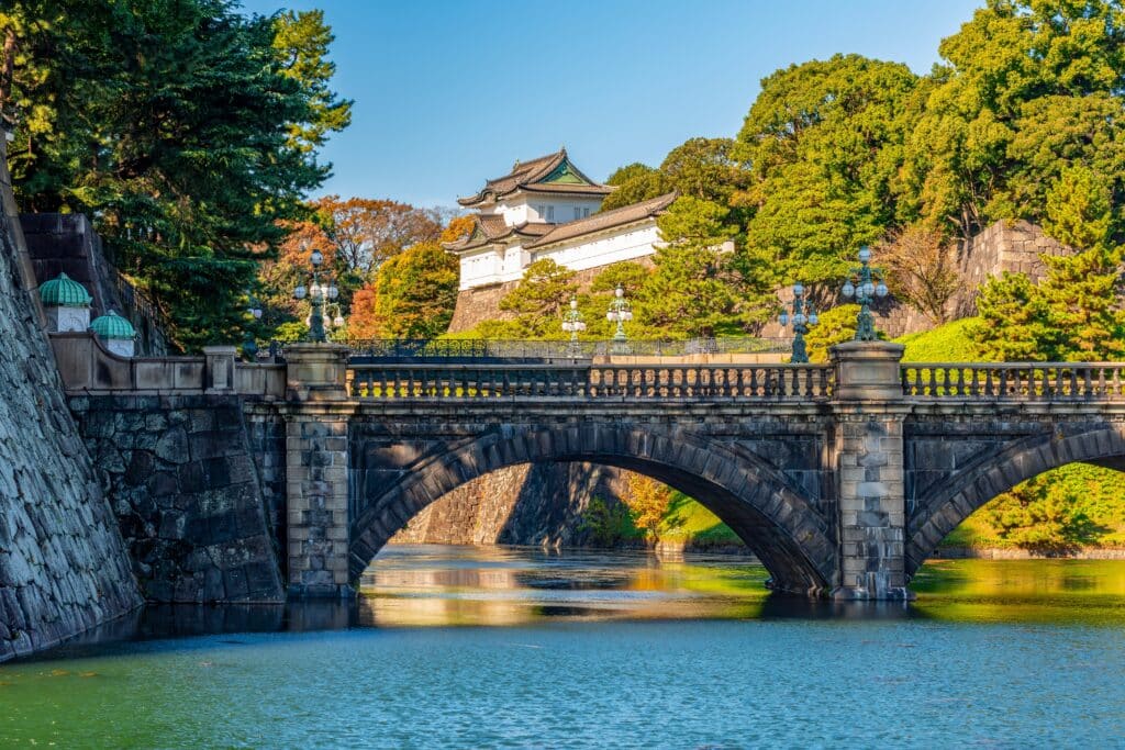 Stone bridge leading toward the Imperial Palace in Tokyo