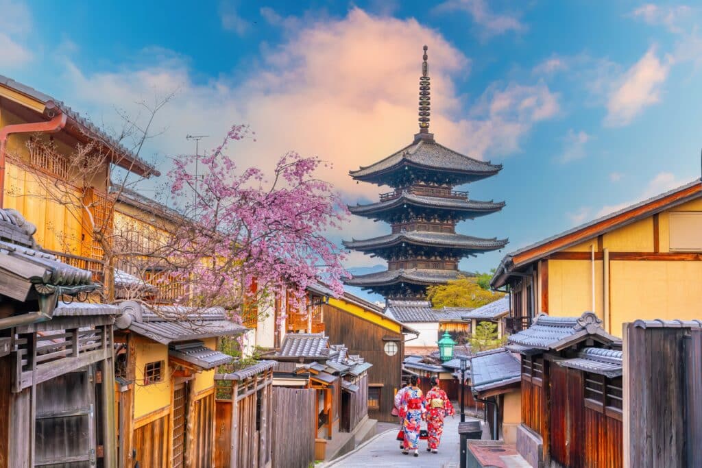 Yasaka Pagoda and traditional streets in Kyoto, Japan