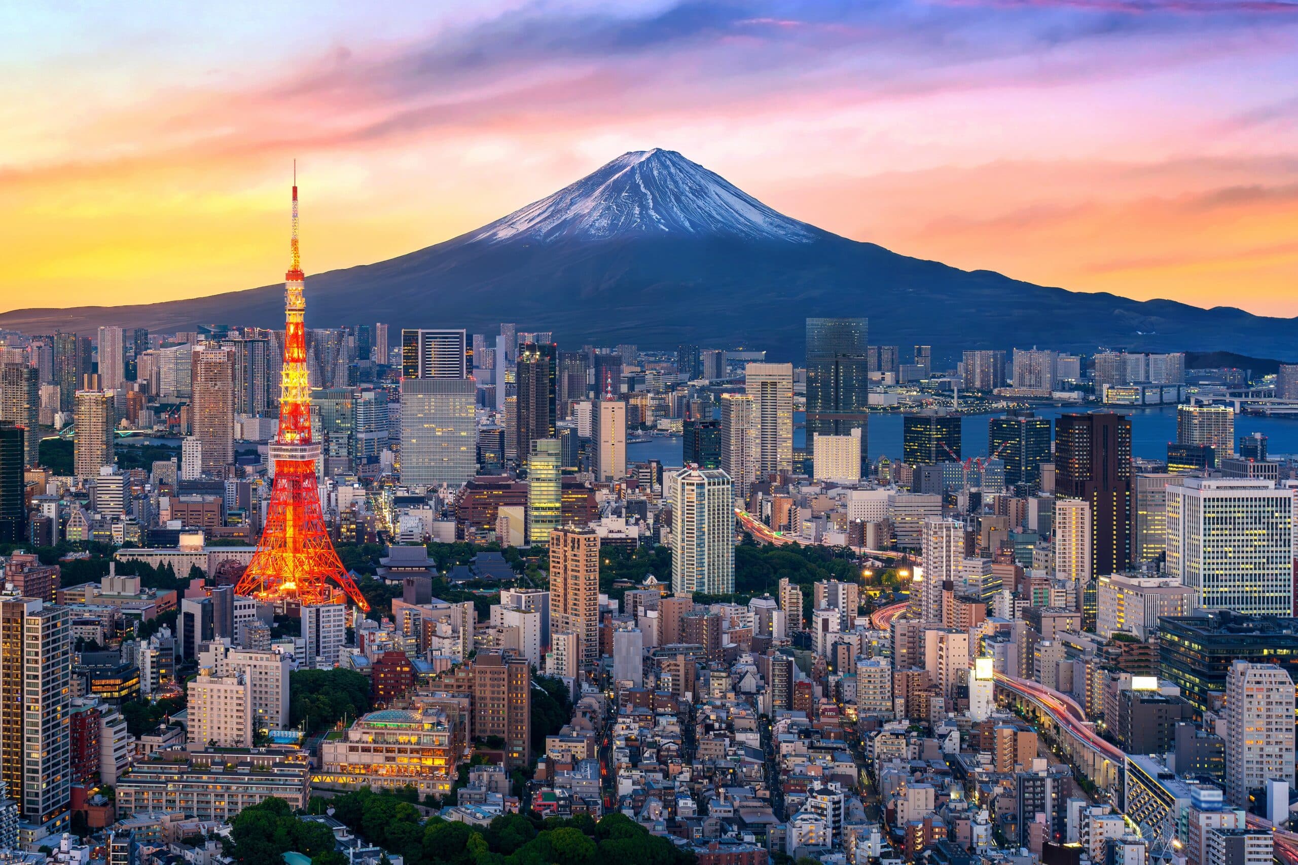 Tokyo skyline with Mount Fuji in Japan