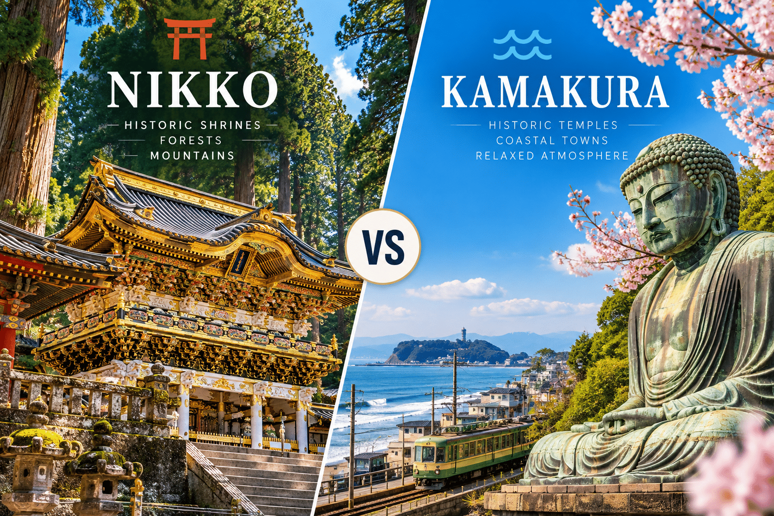 Nikko vs Kamakura comparison for a Tokyo day trip