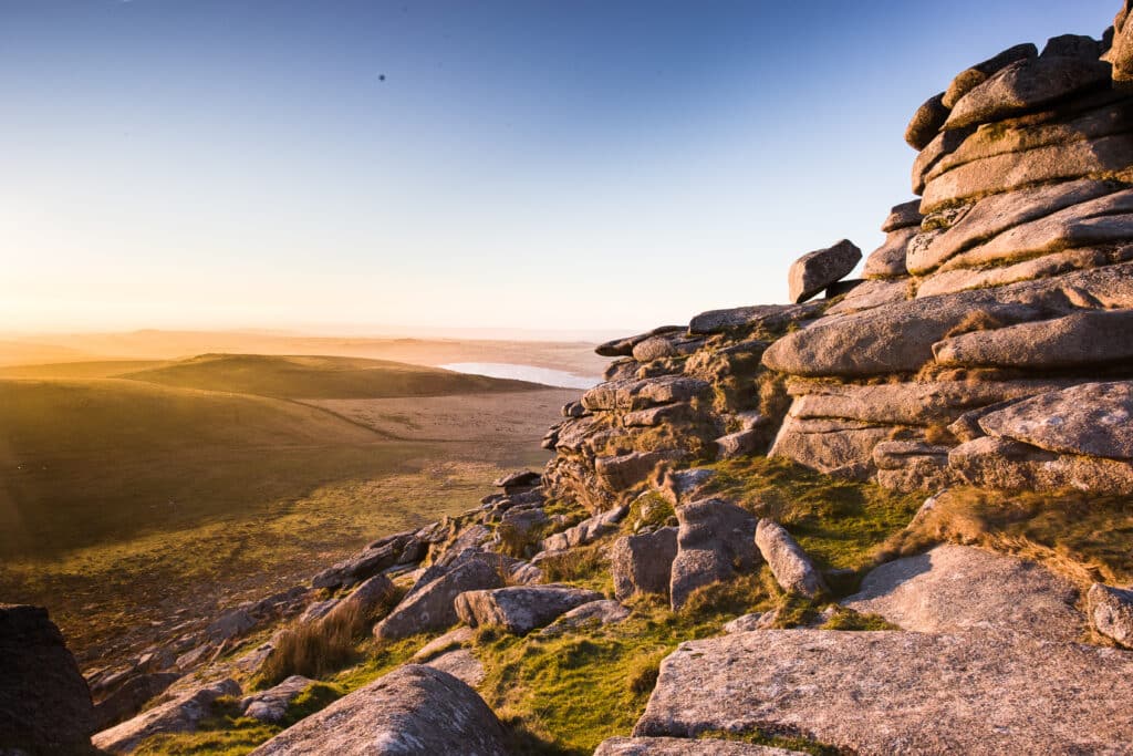 Rocky landscape on Bodmin Moor in Cornwall