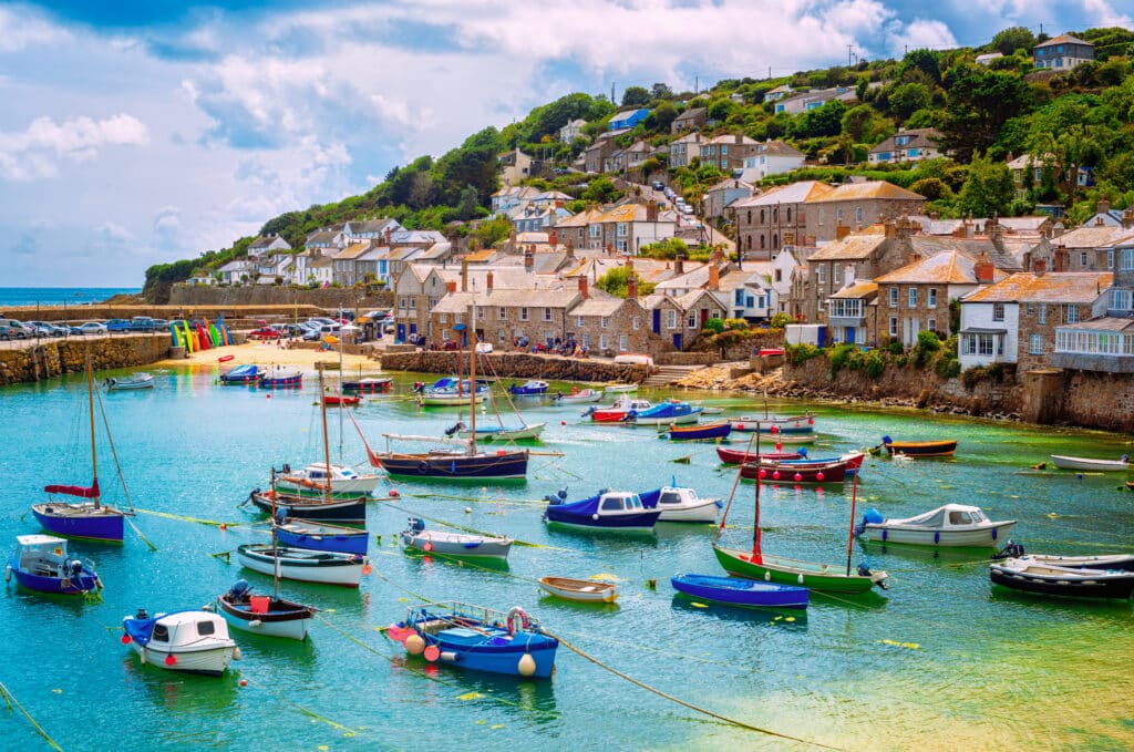 Mousehole harbour and fishing village in Cornwall