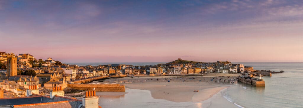 St Ives harbour and beaches in Cornwall